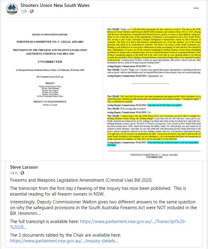 NSW Firearms Amendment Bill 2020.JPG