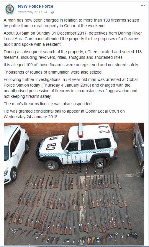 NSW Police seize 118 firearms.JPG